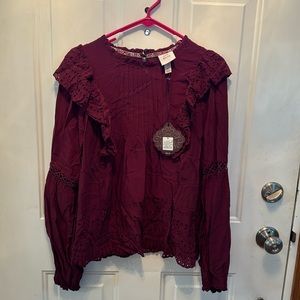 Knox Rose burgundy blouse